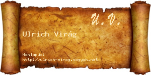 Ulrich Virág névjegykártya